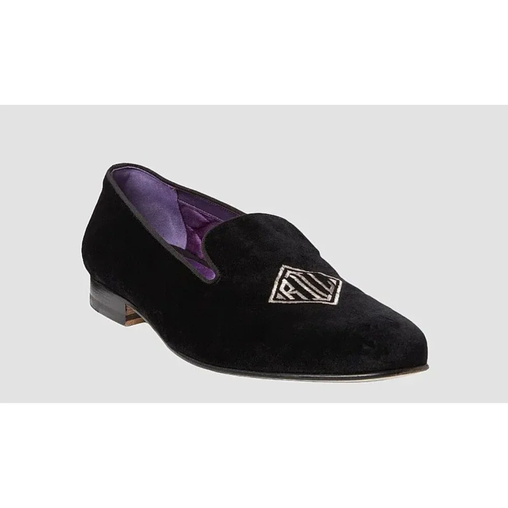 Ralph Lauren Mens Purple Label  Alonzo Slipper Loafers Shoes Size 11 Italy